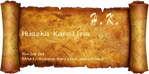 Huszka Karolina névjegykártya